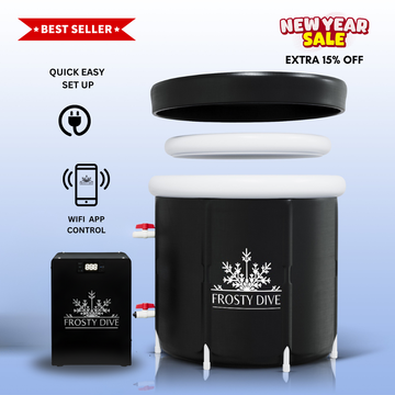 PORTABLE ICE BATH DUAL VALVE PLUNGE  & PRO HP 1/3 ULTRA SMART CHILLER