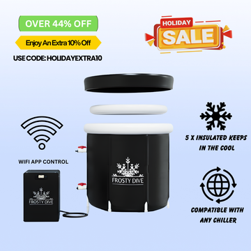 PORTABLE ICE BATH DUAL VALVE PLUNGE  & PRO HP 1/3 ULTRA SMART CHILLER